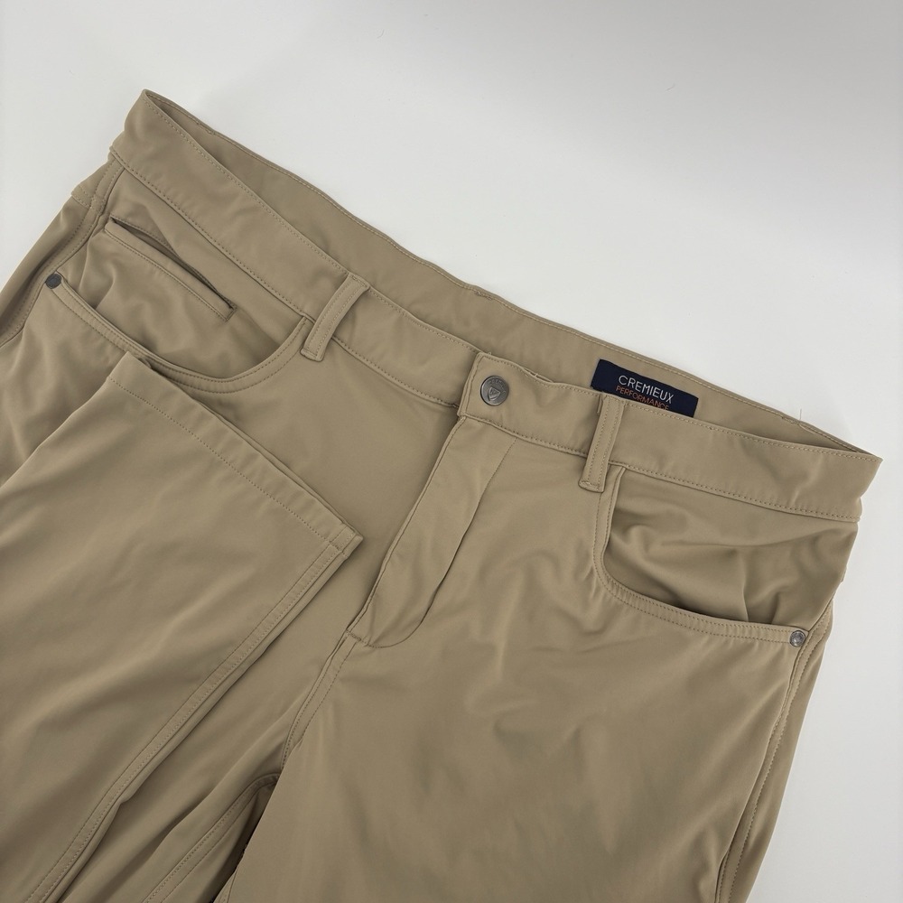 Men's Cremieux Performance 38 x 30‎ Pants Athleasure Golf Casual Pants Beige